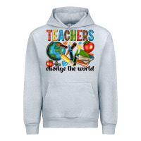 Heather Grey teachers change the world Urban Hoodie - NancyCooperArtShop