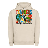 Pigment French Oak teachers change the world Urban Hoodie - NancyCooperArtShop