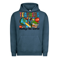 Pigment Midnight Navy teachers change the world Urban Hoodie - NancyCooperArtShop