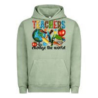 Pigment Oil Green teachers change the world Urban Hoodie - NancyCooperArtShop