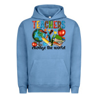 Pigment Pebble Blue teachers change the world Urban Hoodie - NancyCooperArtShop