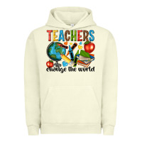 Pigment Pistachio teachers change the world Urban Hoodie - NancyCooperArtShop