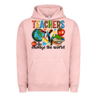 Pigment Salmon teachers change the world Urban Hoodie - NancyCooperArtShop
