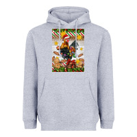 Heather Grey Christmas rooster Heavyweight Hoodie - Artiststas