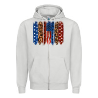 Dove Grey Back to blue brushstroke 4th of july Zipper Hoodie - CowGirlArtShop