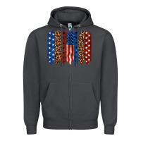 Smoke Back to blue brushstroke 4th of july Zipper Hoodie - CowGirlArtShop