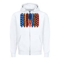 White Back to blue brushstroke 4th of july Zipper Hoodie - CowGirlArtShop