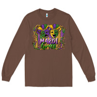Chestnut mardi gras mask with leopard background Long Sleeve Tee - RanaPortraitStore