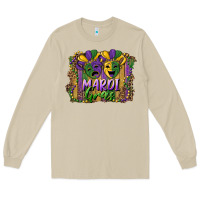 Mushroom mardi gras mask with leopard background Long Sleeve Tee - RanaPortraitStore