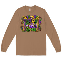 Mardi Gras Mask With Leopard Background Long Sleeve Tee | Teevron