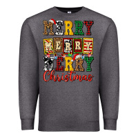 Charcoal Heather merry merry merry christmas ado Premium Sweatshirt - AdoDesignShop