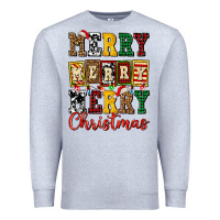 Heather Grey merry merry merry christmas ado Premium Sweatshirt - AdoDesignShop