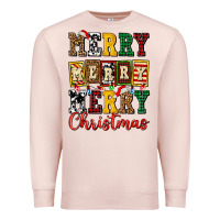 Pale Pink merry merry merry christmas ado Premium Sweatshirt - AdoDesignShop