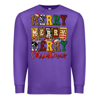 Purple merry merry merry christmas ado Premium Sweatshirt - AdoDesignShop