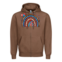 Chestnut American rainbow Zipper Hoodie - Neo Western