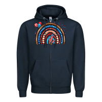 Navy American rainbow Zipper Hoodie - Neo Western