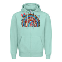 Seafoam American rainbow Zipper Hoodie - Neo Western