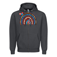 Smoke American rainbow Zipper Hoodie - Neo Western