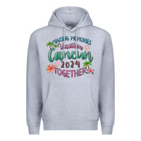 Heather Grey making memories vacation cancun 2024 together Premium Hoodie - MaliasSmallBusiness