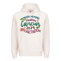 Pale Pink making memories vacation cancun 2024 together Premium Hoodie - MaliasSmallBusiness