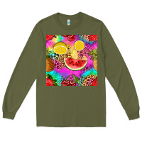 Army Green fruits leopard tie dye seamless pattern Long Sleeve Tee - Zillion Design Studio