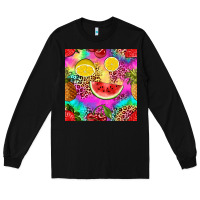 Black fruits leopard tie dye seamless pattern Long Sleeve Tee - Zillion Design Studio