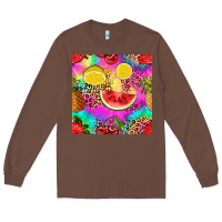 Chestnut fruits leopard tie dye seamless pattern Long Sleeve Tee - Zillion Design Studio