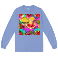 Colony Blue fruits leopard tie dye seamless pattern Long Sleeve Tee - Zillion Design Studio