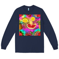 Navy fruits leopard tie dye seamless pattern Long Sleeve Tee - Zillion Design Studio