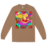 Toasted Coconut fruits leopard tie dye seamless pattern Long Sleeve Tee - Zillion Design Studio
