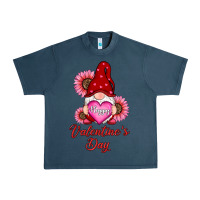 Midnight Navy happy valentines day gnomes with sunflower Urban Heavy Tee - RanaPortraitStore