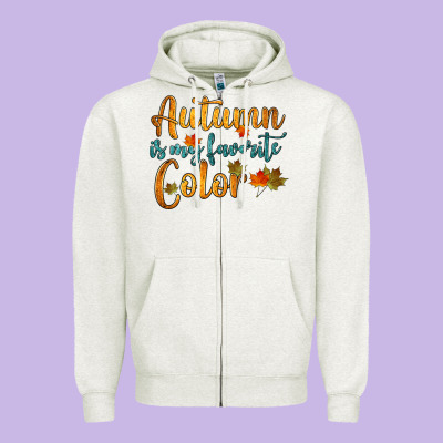 Autumn Is My Favorite Color Zipper Hoodie Designed By Hra Design Shop