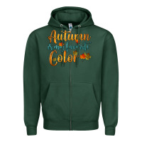 Sports Green autumn is my favorite color Zipper Hoodie - HRA Design Shop