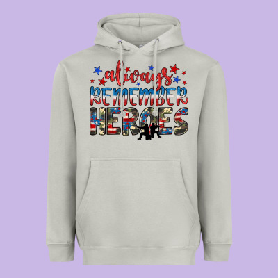 Always Remember Heroes Heavyweight Hoodie Designed By Jahusdesignshop