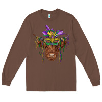 Chestnut mardi gras mask highland cow Long Sleeve Tee - RanaPortraitStore