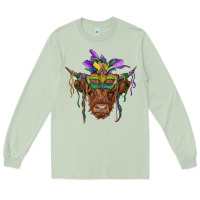 Matcha mardi gras mask highland cow Long Sleeve Tee - RanaPortraitStore