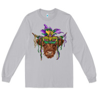 Moon Dust mardi gras mask highland cow Long Sleeve Tee - RanaPortraitStore