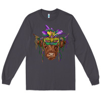 Smoke mardi gras mask highland cow Long Sleeve Tee - RanaPortraitStore