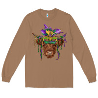Toasted Coconut mardi gras mask highland cow Long Sleeve Tee - RanaPortraitStore