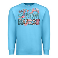 Ocean Blue wife mom nurse Premium Sweatshirt - BundleAndBundleShop
