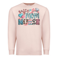 Pale Pink wife mom nurse Premium Sweatshirt - BundleAndBundleShop