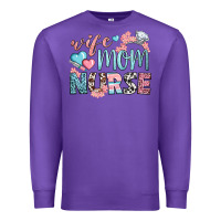 Purple wife mom nurse Premium Sweatshirt - BundleAndBundleShop