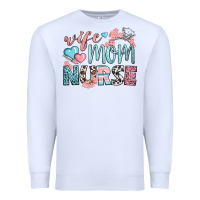 White wife mom nurse Premium Sweatshirt - BundleAndBundleShop