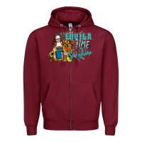 Burgundy tequila time & sunshine Zipper Hoodie - SublimationCraftShop