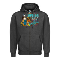 Charcoal Heather tequila time & sunshine Zipper Hoodie - SublimationCraftShop