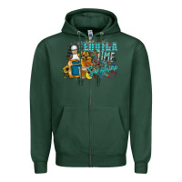 Sports Green tequila time & sunshine Zipper Hoodie - SublimationCraftShop
