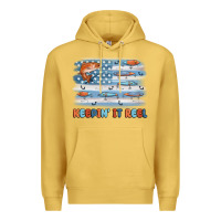 Antique Gold fishing lure flag keepin' it reel Premium Hoodie - MaliasSmallBusiness