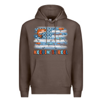 Coffee fishing lure flag keepin' it reel Premium Hoodie - MaliasSmallBusiness