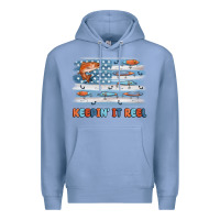 Colony Blue fishing lure flag keepin' it reel Premium Hoodie - MaliasSmallBusiness