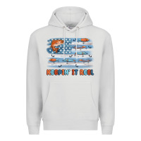 Dove Grey fishing lure flag keepin' it reel Premium Hoodie - MaliasSmallBusiness